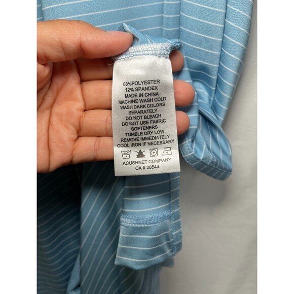 FootJoy FJ Prodry Stretch Shirt Men XL Stripe  Polo Reef‎ Blue & white - Picture 13 of 15